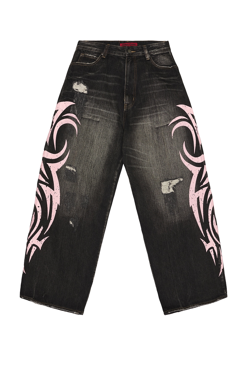 Jaded London Pink Blade XL Colossus Jeans in Black | REVOLVE