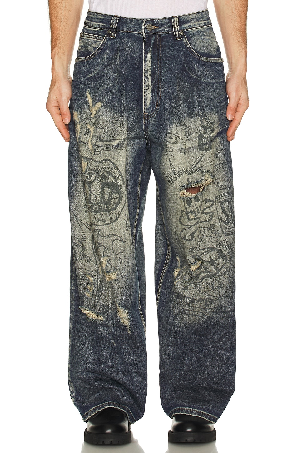 Grafitti Colossus Washed Jeans - Thumbnail 4
