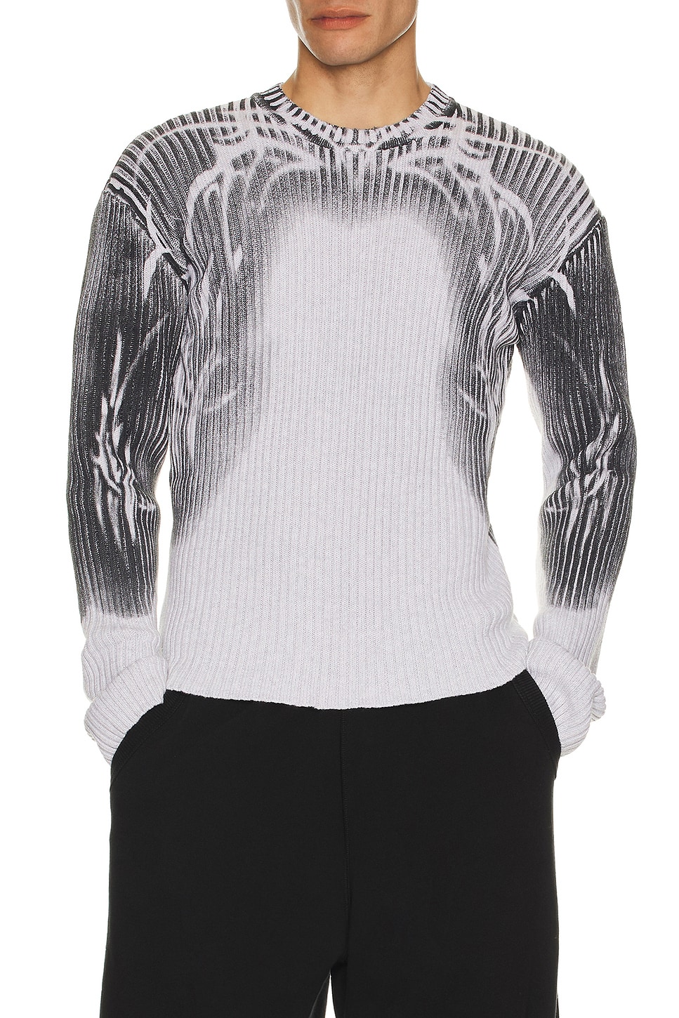 Jaded London Tattoo Spray Knit Sweater in Grey | REVOLVE