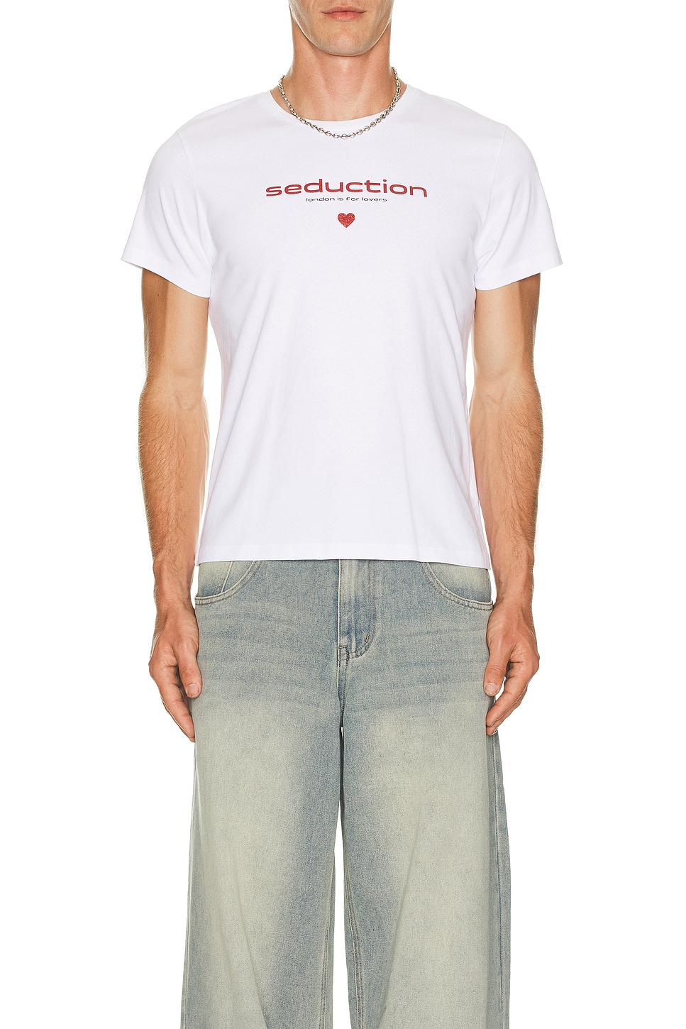 Jaded London Seduction Glitter Tee in White | REVOLVE