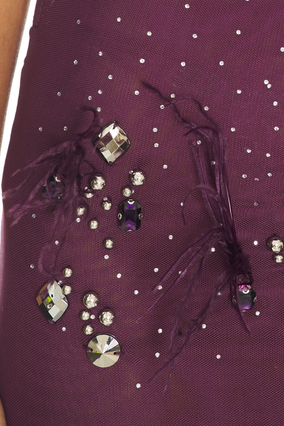 Jaded London Maxi Cowl Feather Dress In Purple, photo 3 of 4