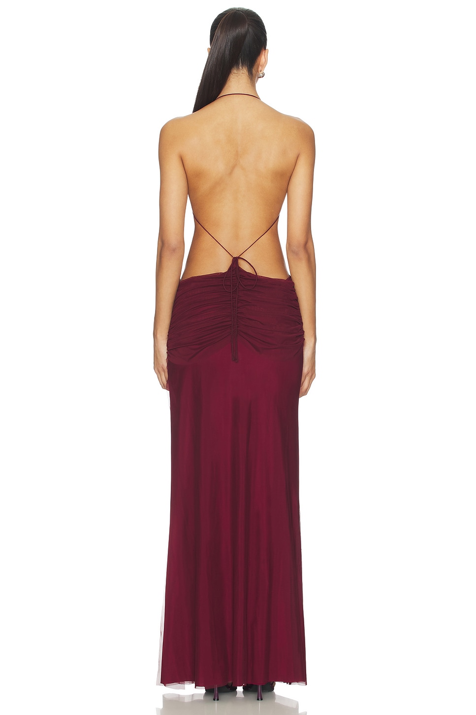 princess polly baby blue dress Long Burgundy Sequin Prom Dress with Cut-Out Back Burgundy / 6 main image 1