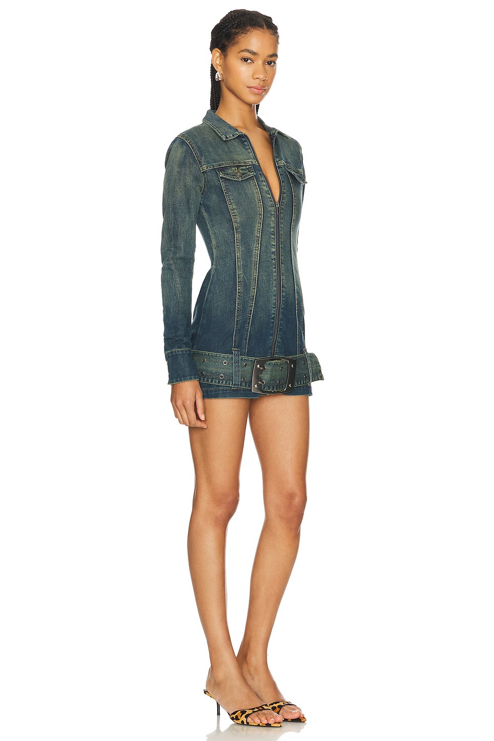 Jaded London - Denim Dress With Belt | Plush