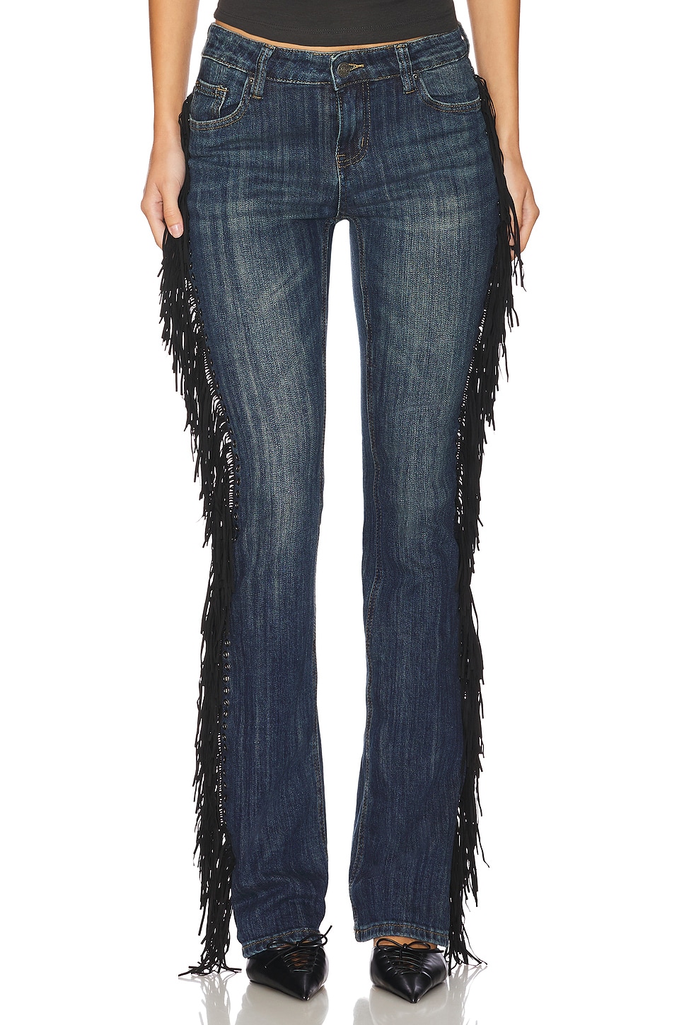 Jaded London Fringe Cooper Jean in Dark Wash | REVOLVE Jaded London Fringe Cooper Jean in Dark Wash | REVOLVE