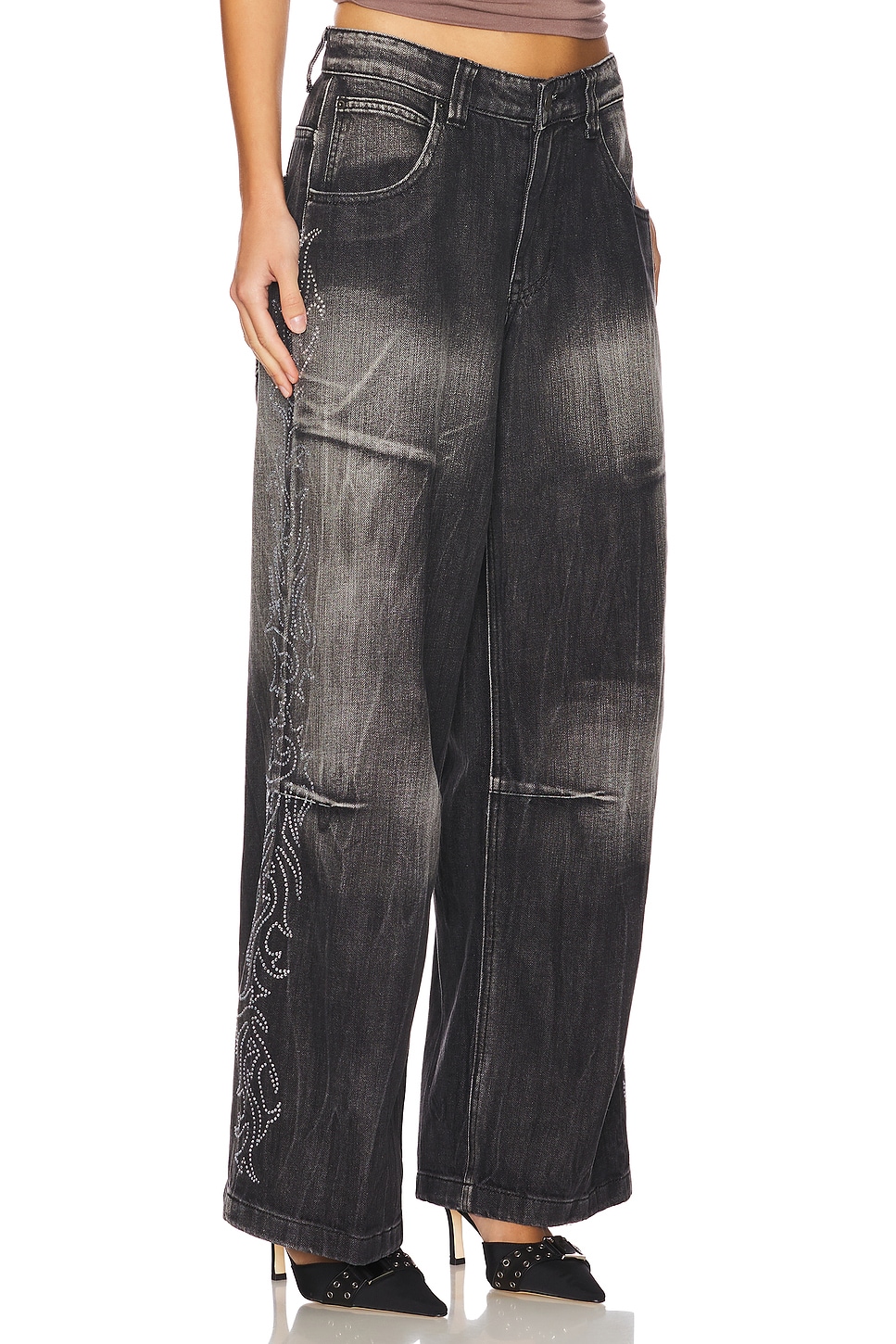 【JADED LONDON】DIAMANTE WESTERN COLOSSUS デニム Jaded London DIAMANTE WESTERN COLOSSUS デニム - Dark Wash