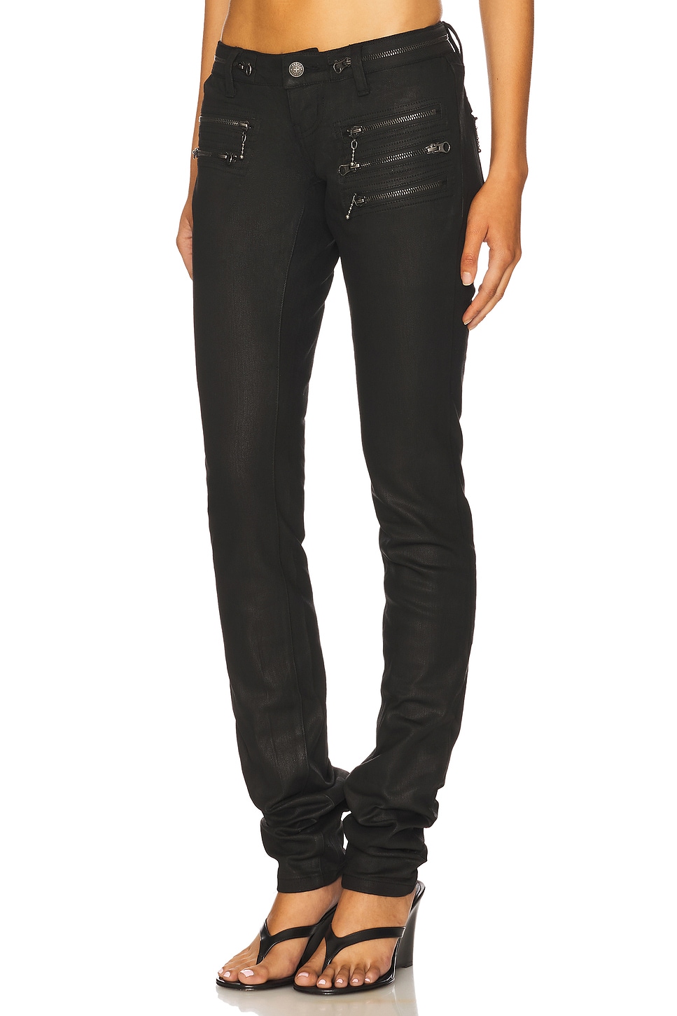 Jaded London - Coated Zip Skinny Jean | Plush