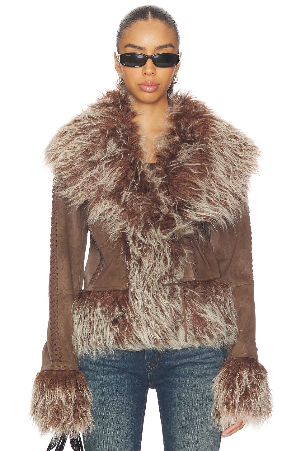 Jaded London - Mongolian Faux Fur Jacket | Plush
