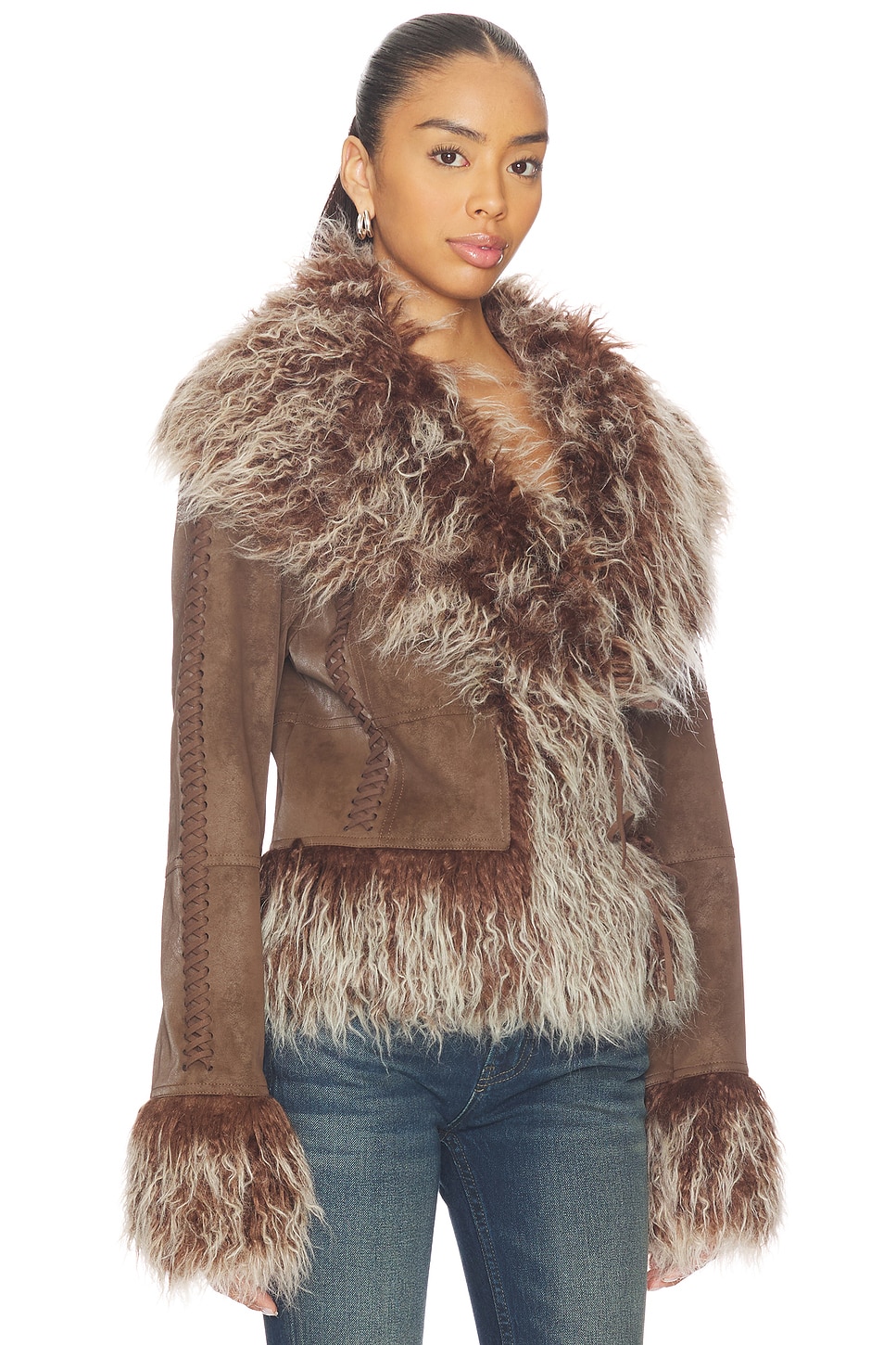 Jaded London - Mongolian Faux Fur Jacket | Plush