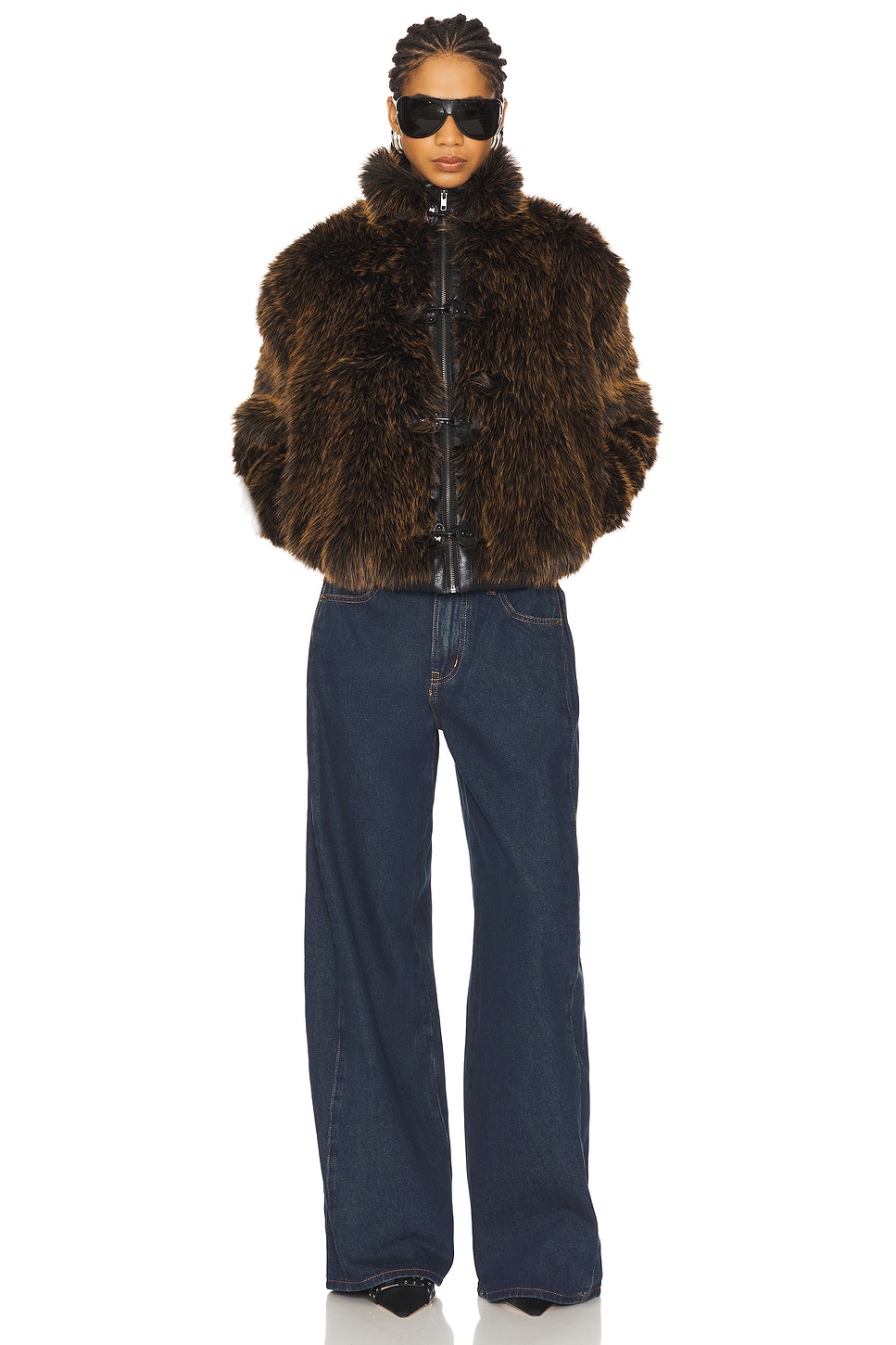 Jaded London Mendoza Faux Fur Jacket in Brown | REVOLVE