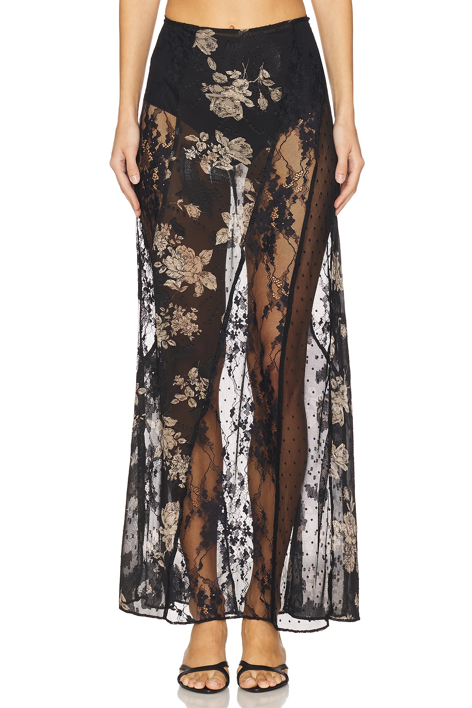Jaded London Panelled Maxi Skirt in Black | REVOLVE