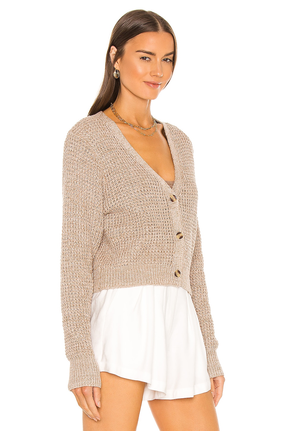 John & Jenn by Line Miles Cardigan in Taupe