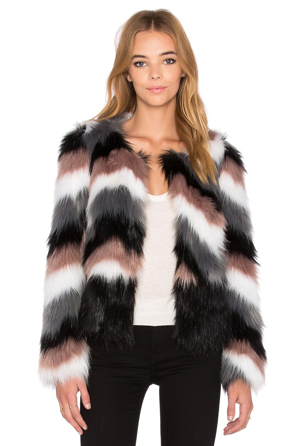 John & Jenn by Line Onyx Faux Fur Jacket in Indie | REVOLVE