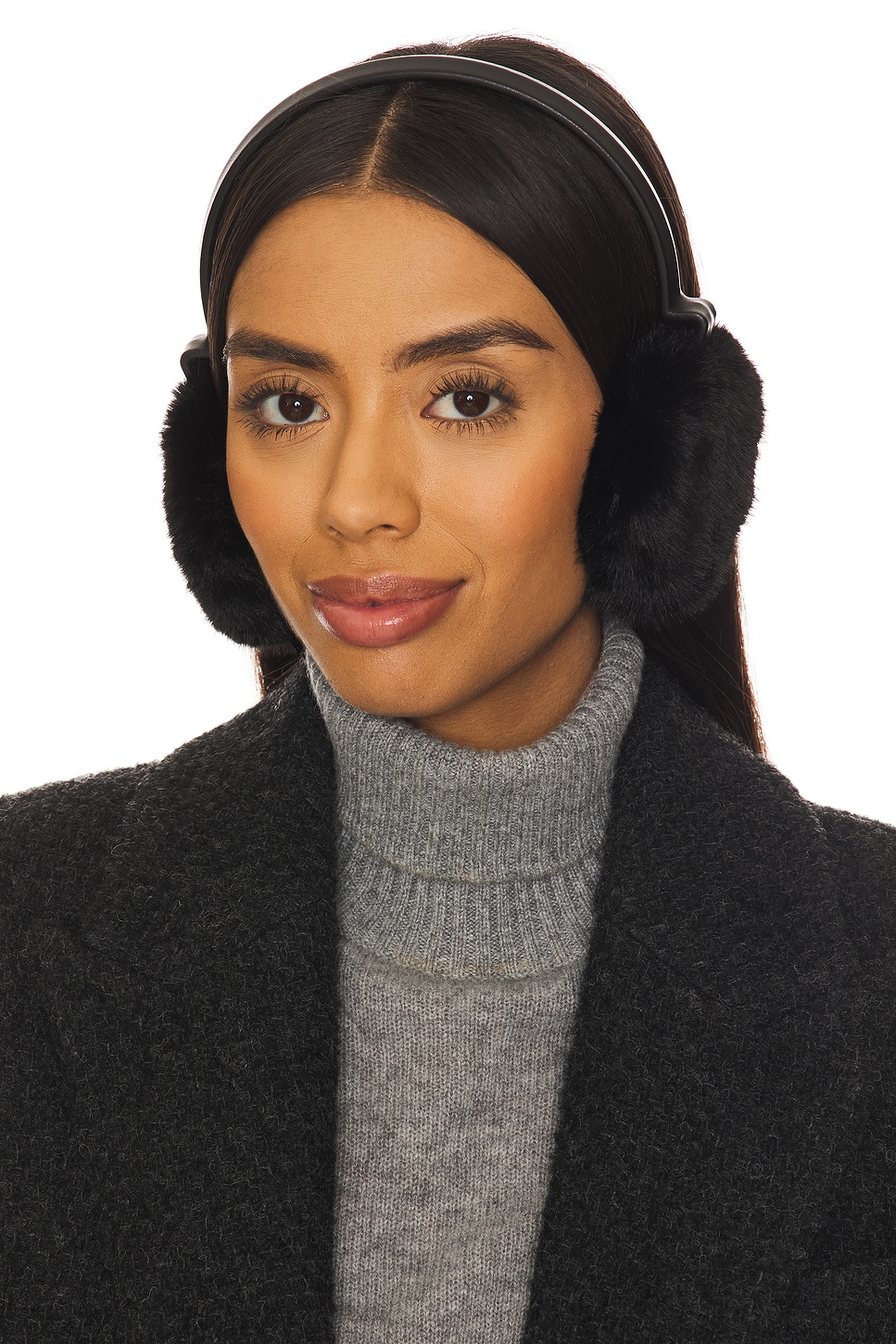 REVOLVE Jocelyn Faux Fur Ear Muffs jocelyn Faux Long Hair Fur Earmuffs in Black | REVOLVE main image 3