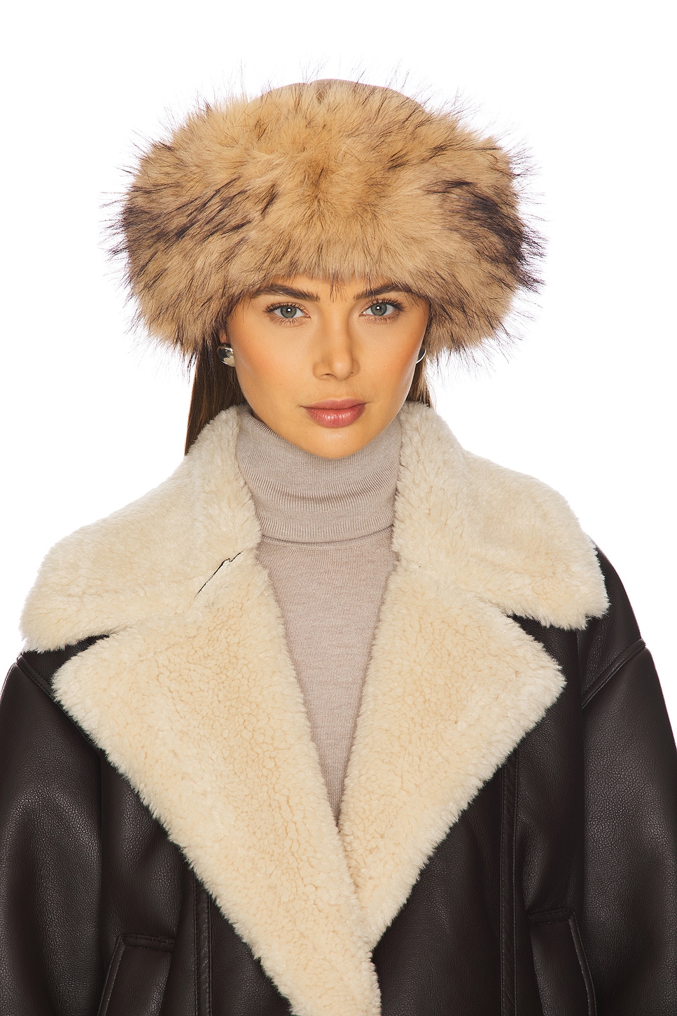 Faux Shearling Roller Hat
