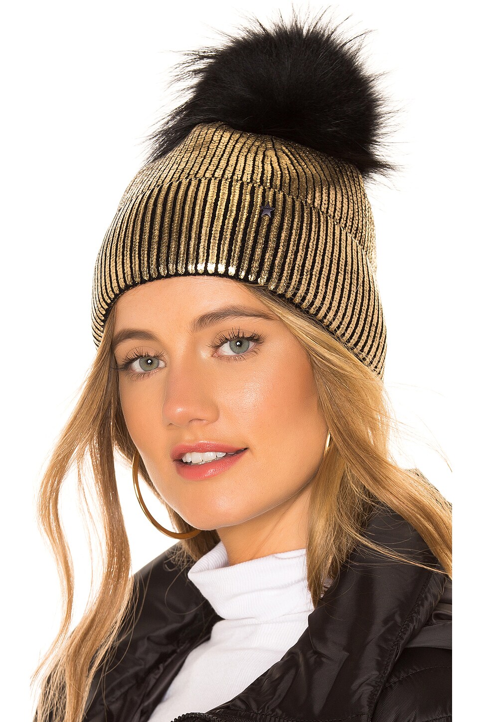 Fox Fur Pom Beanie