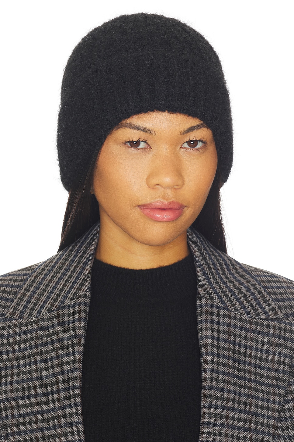 jocelyn Rib Knit Cuffed Hat in Black | REVOLVE display picture 3