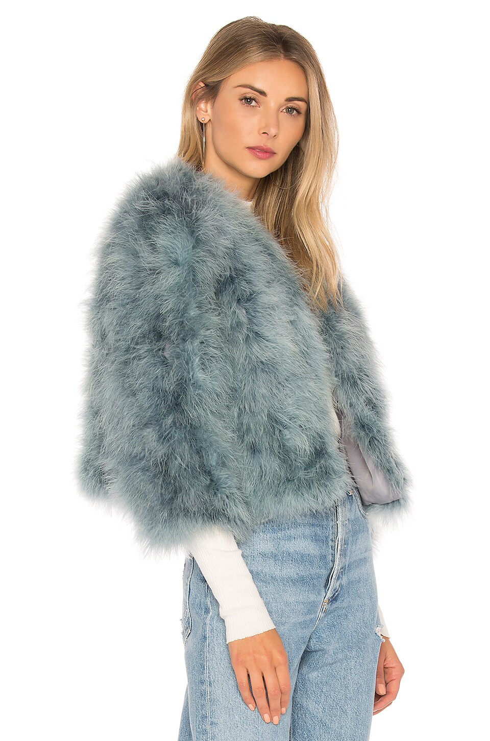 jocelyn Feather Bolero in Blue Smoke