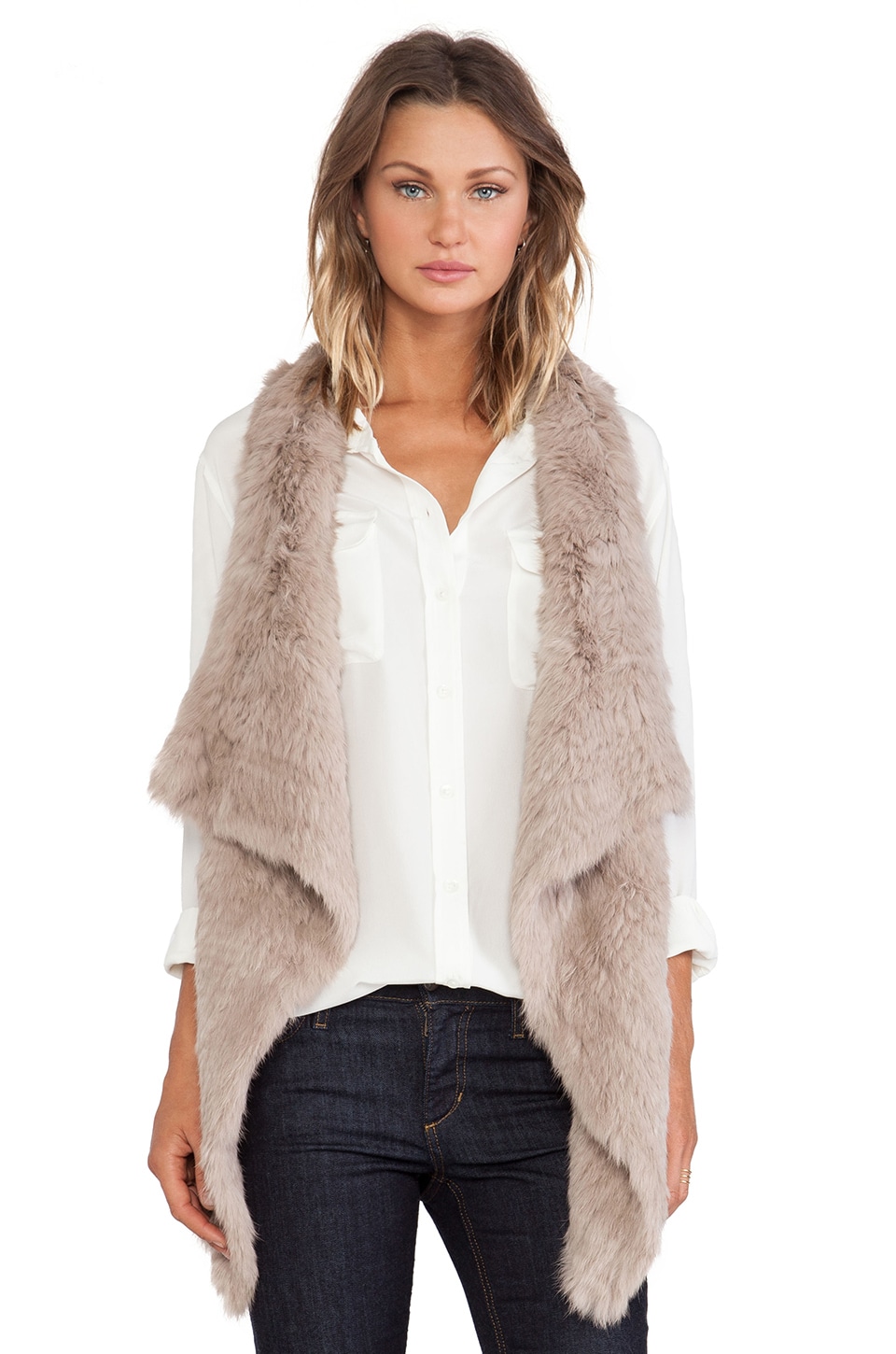 jocelyn Rabbit Fur Knitted Asymmetrical 
