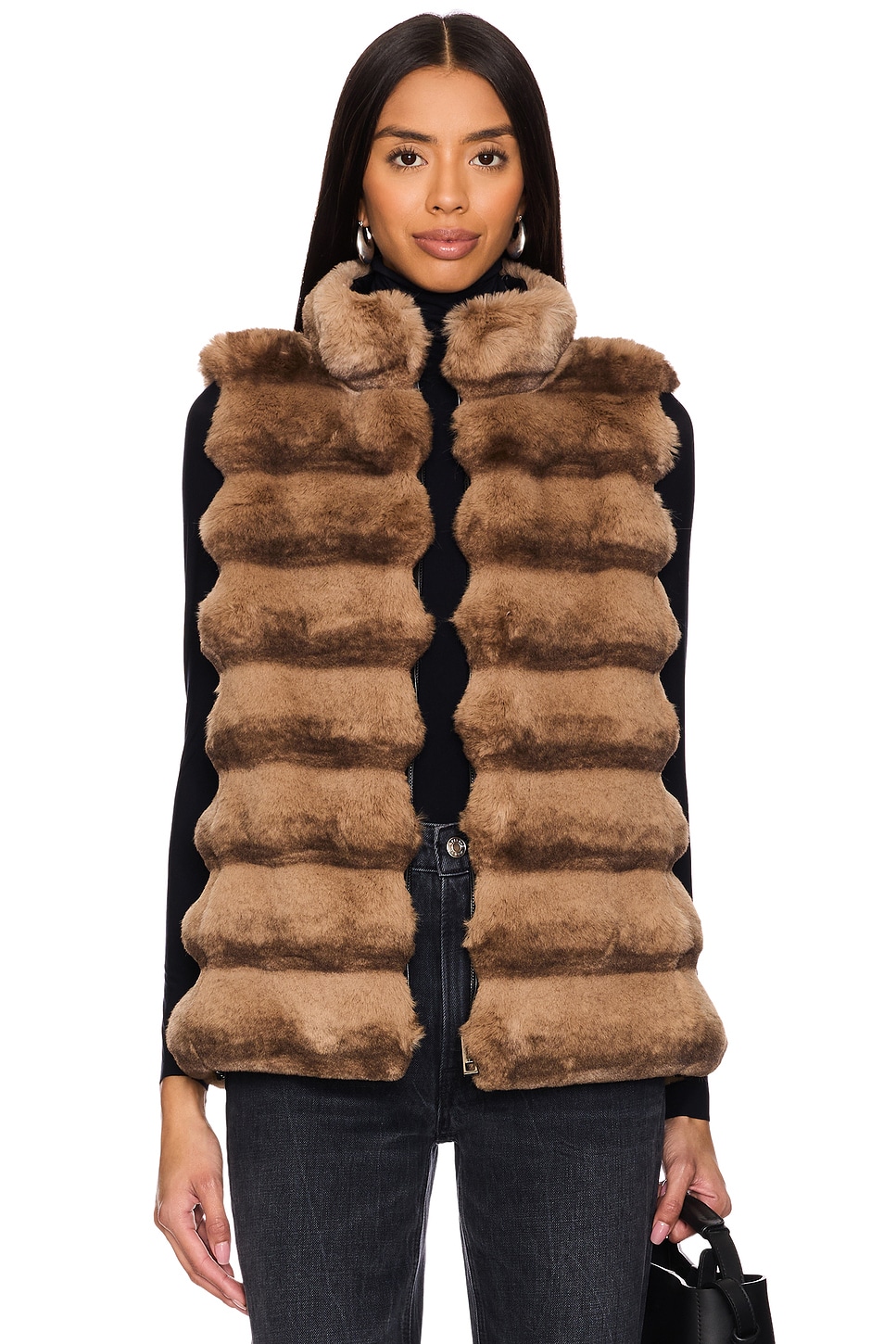 jocelyn Plush Faux Fur Reversible Vest