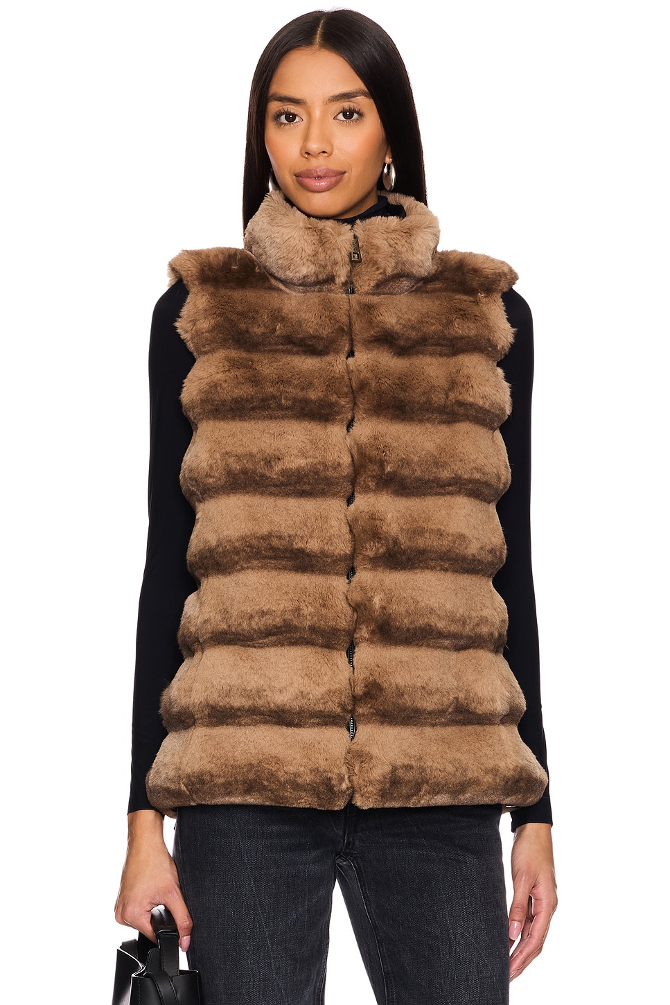 jocelyn Plush Faux Fur Reversible Vest thumbnail