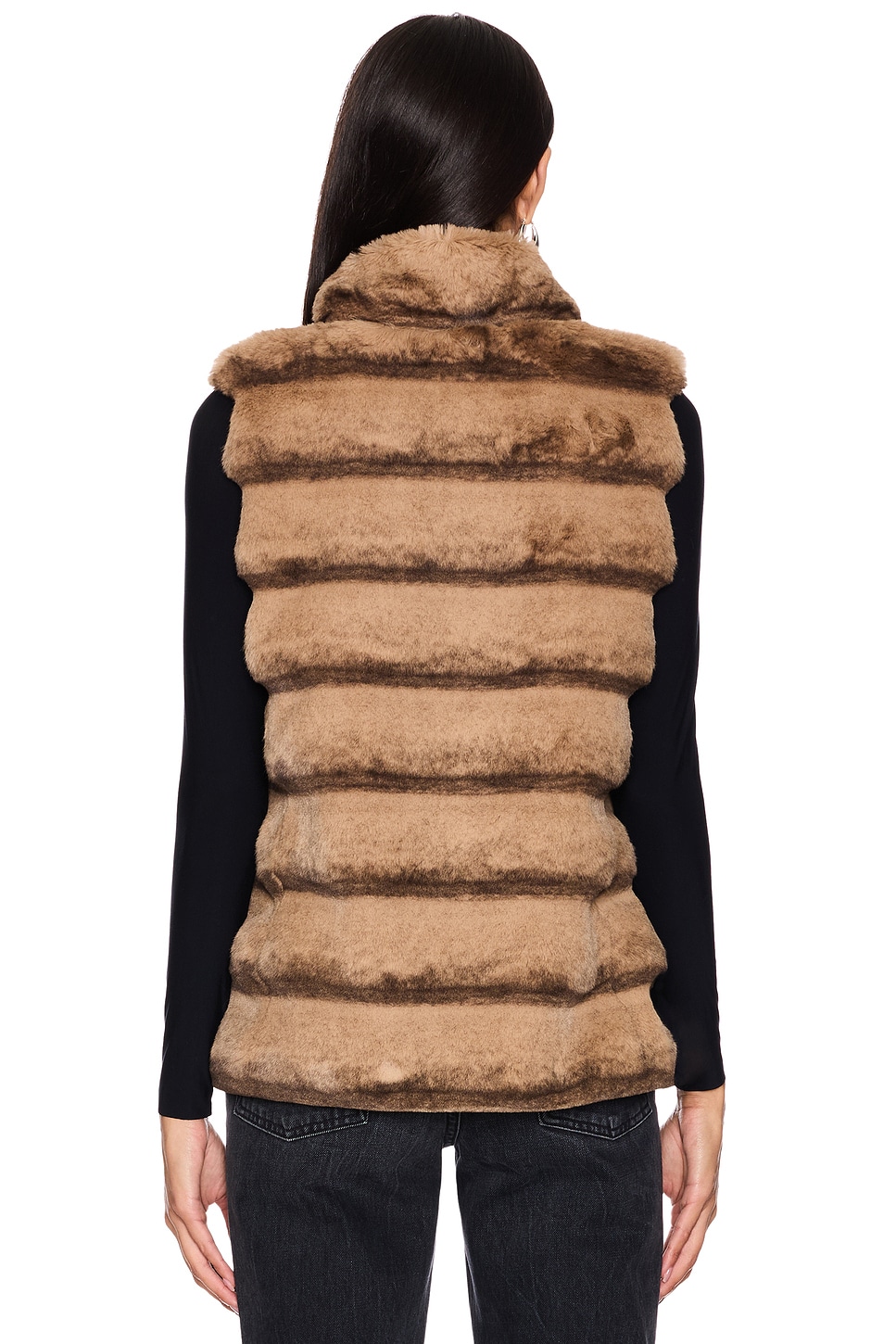 jocelyn Plush Faux Fur Reversible Vest thumbnail