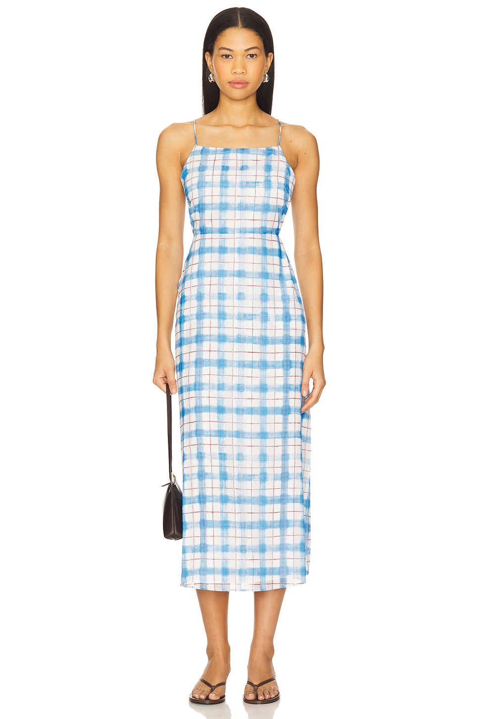 Joe's Jeans Charlie Midi Dress in Blue & Rust Check | REVOLVE Joe's Jeans Charlie Midi Dress in Blue & Rust Check | REVOLVE