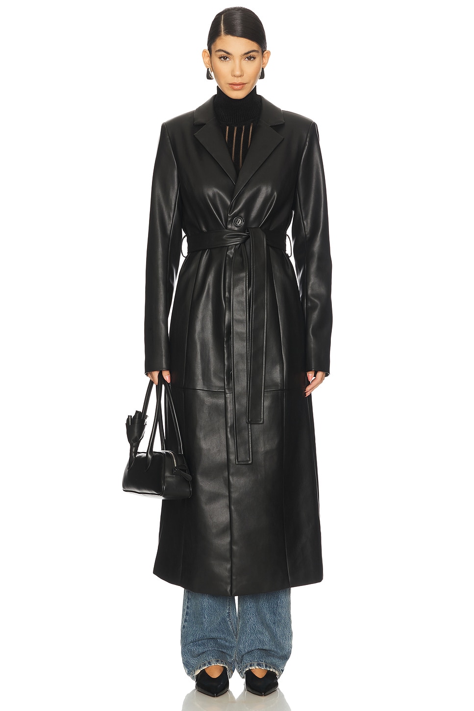 The Vegan Leather Long Coat
