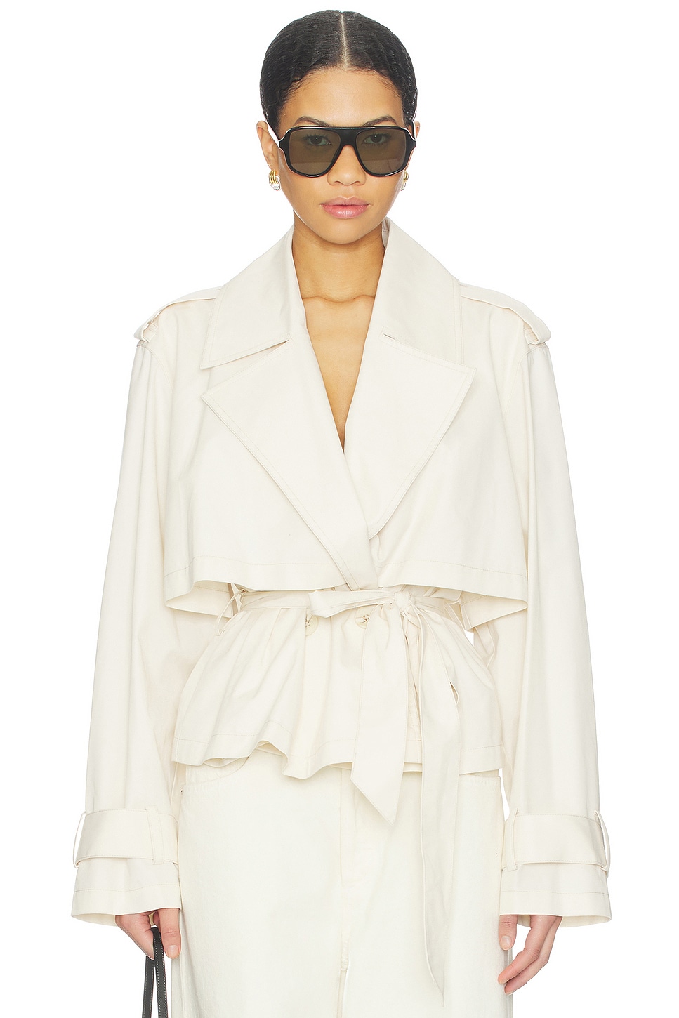 Joe's Jeans The Liz Cropped Trench Coat in Ecru | REVOLVE