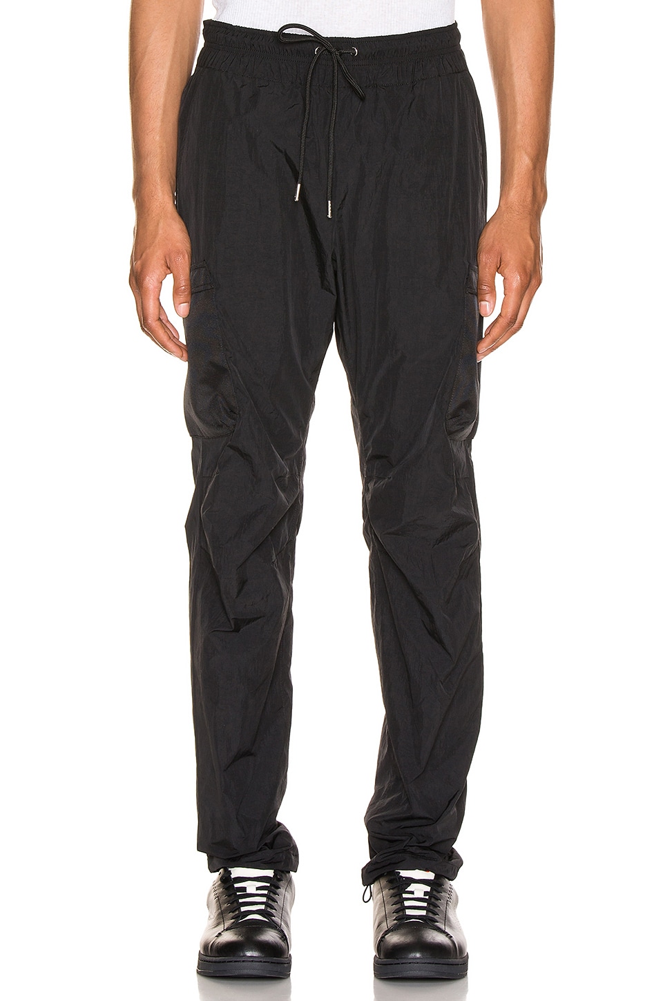 black nylon cargo pants