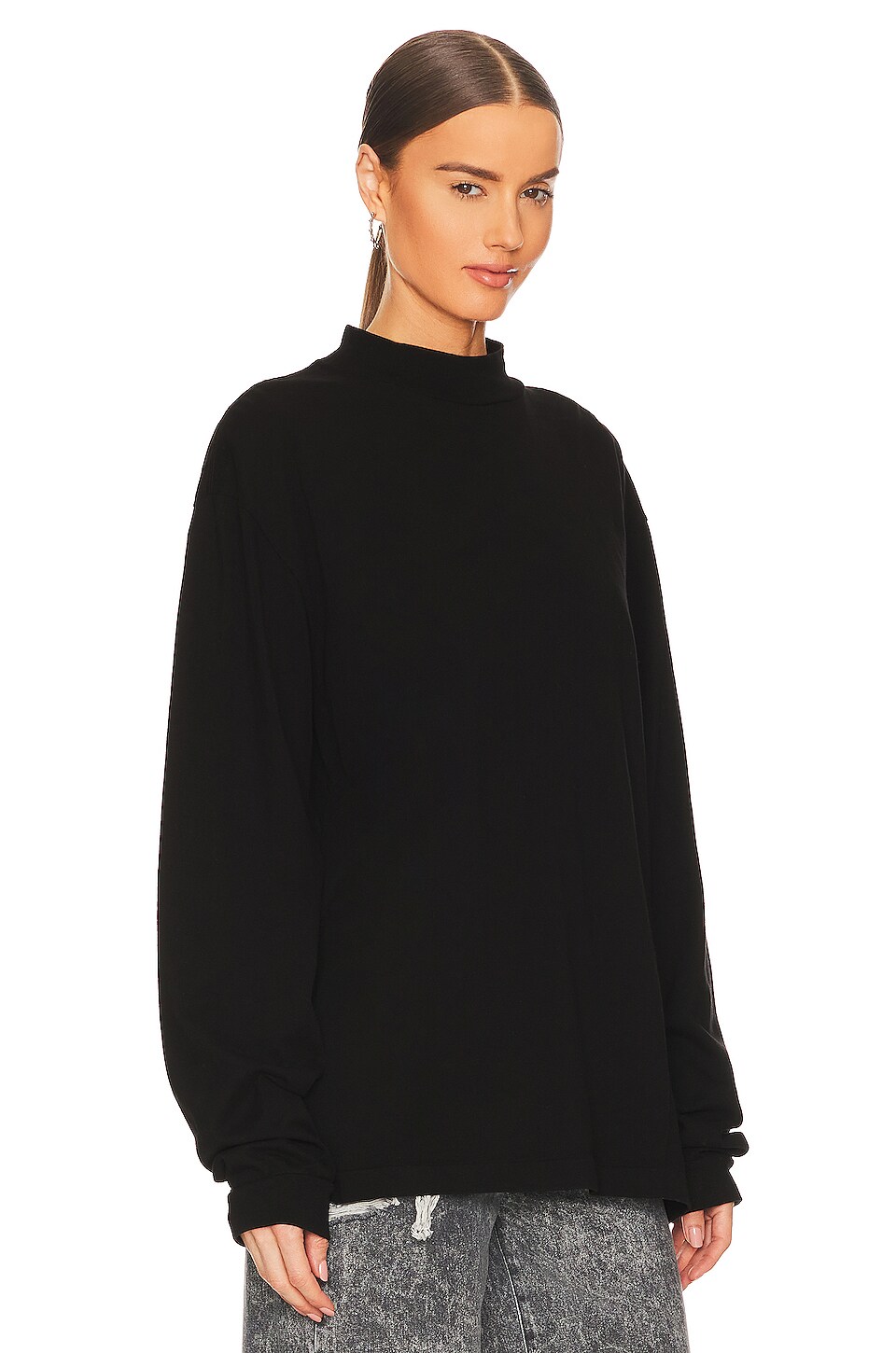 JOHN ELLIOTT 900 Ls Mock Tee in Black