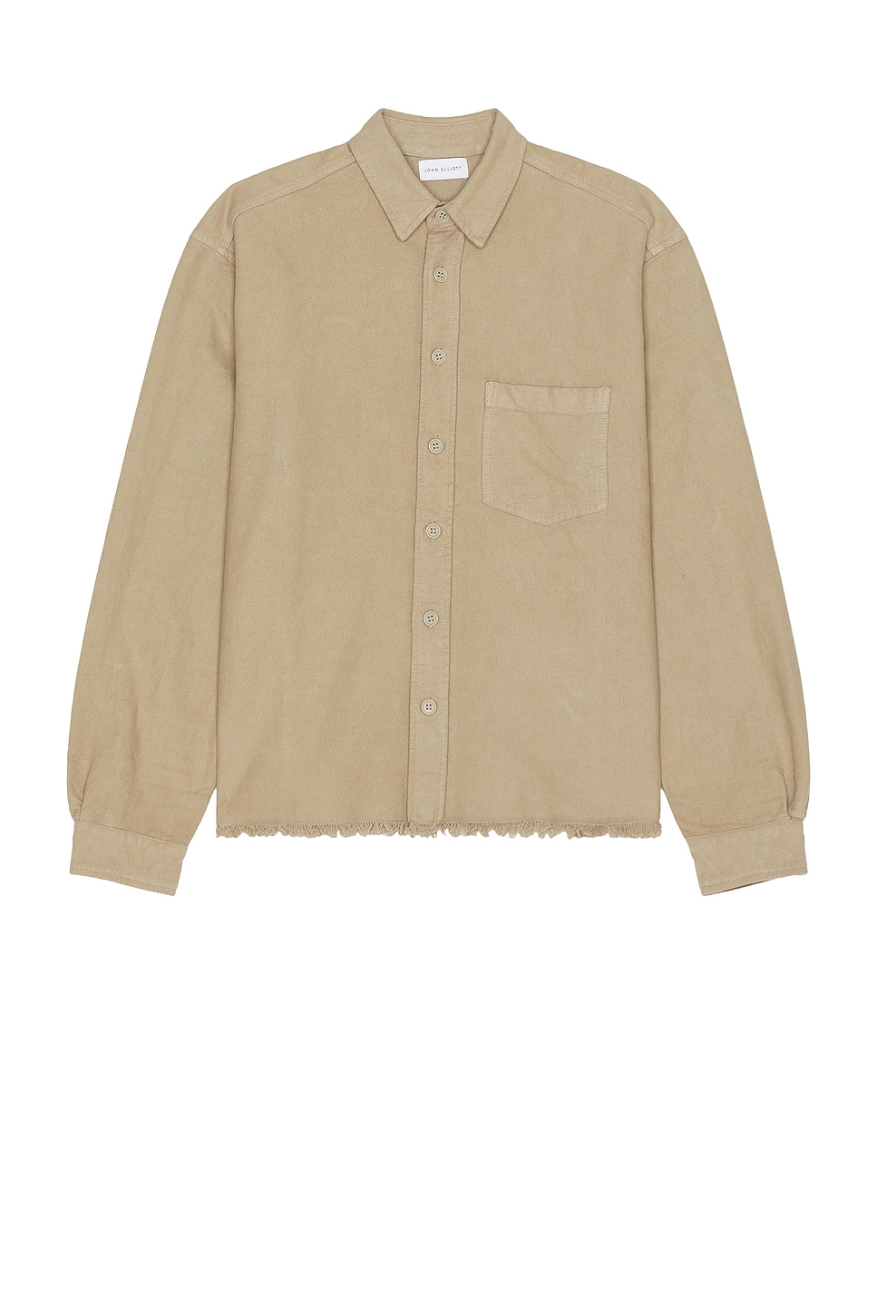 JOHN ELLIOTT Hemi Oversized Shirt Solid in Tan