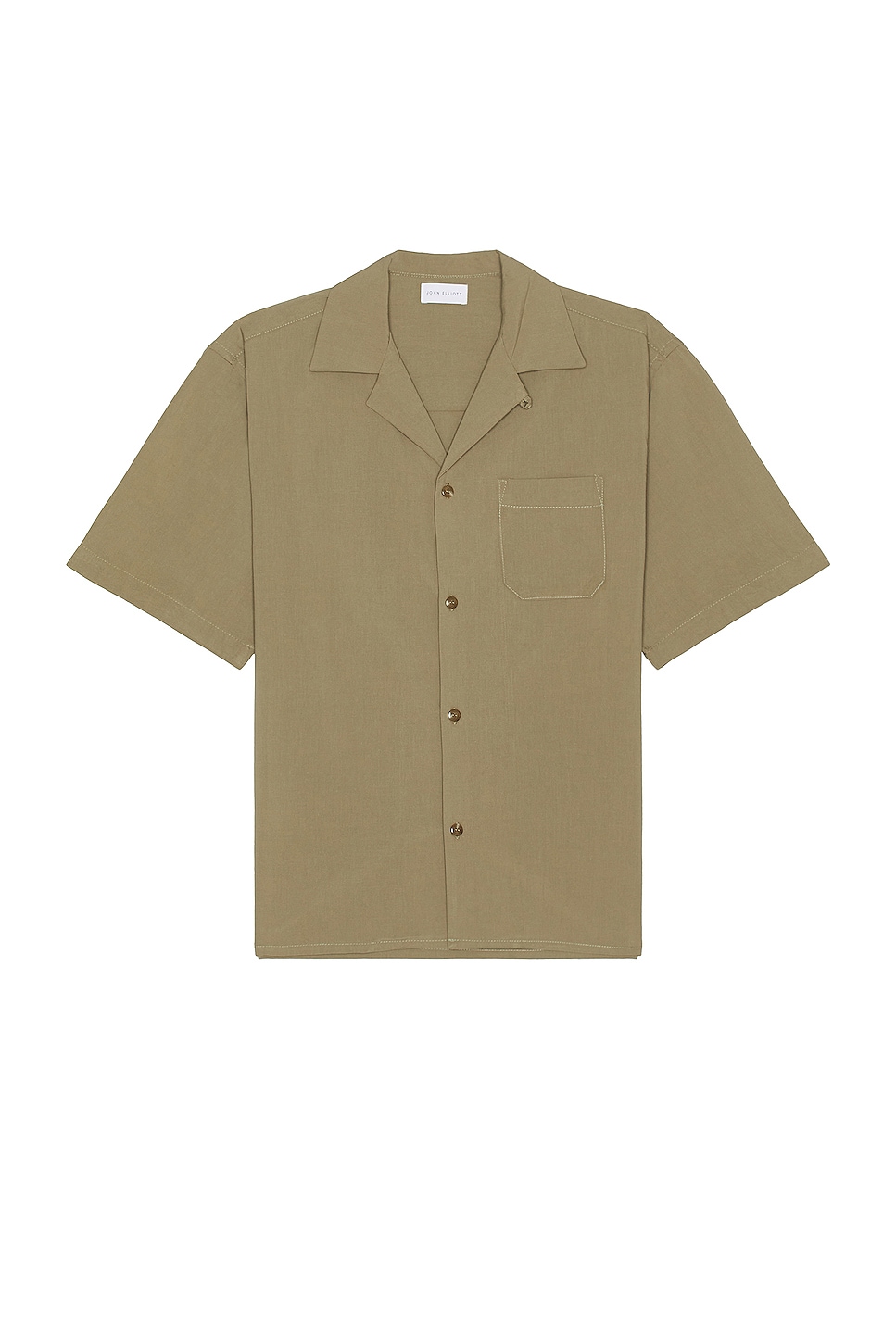 JOHN ELLIOTT Camp Shirt Solid – 深青棕色| REVOLVE