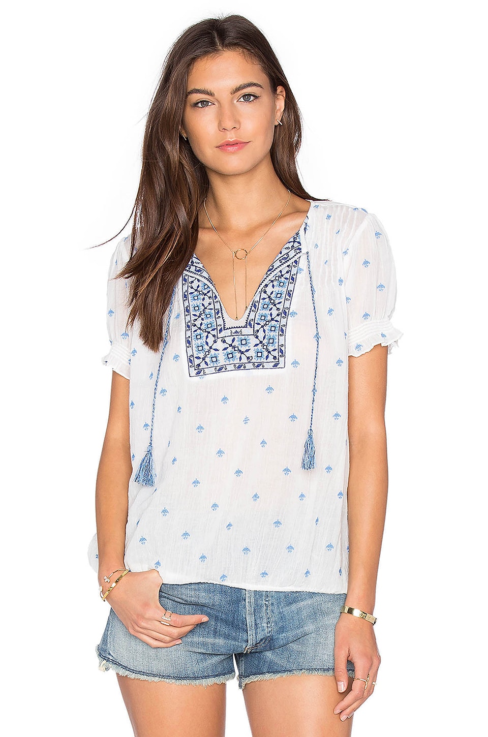 Joie Domingo Top in Porcelain & Shades of Blue | REVOLVE