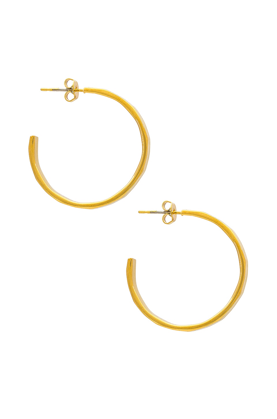 joolz by Martha Calvo Hammered Simi Hoops in Gold
