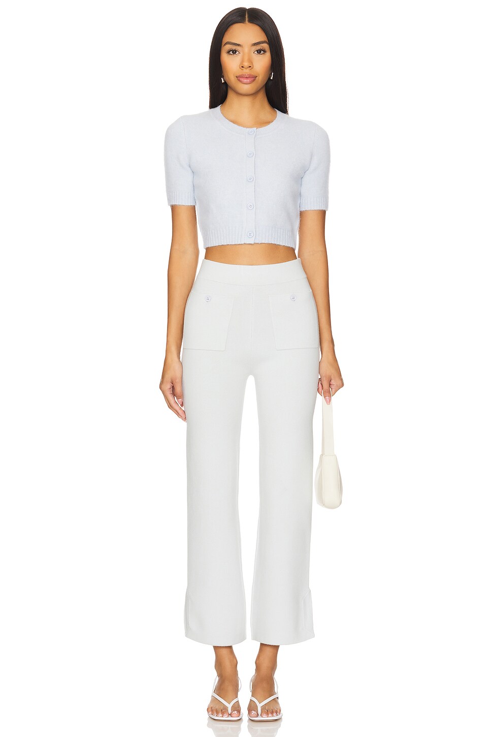 JoosTricot Short Sleeve Crop Cardigan in Sky Mix | REVOLVE JoosTricot Short Sleeve Crop Cardigan in Sky Mix | REVOLVE