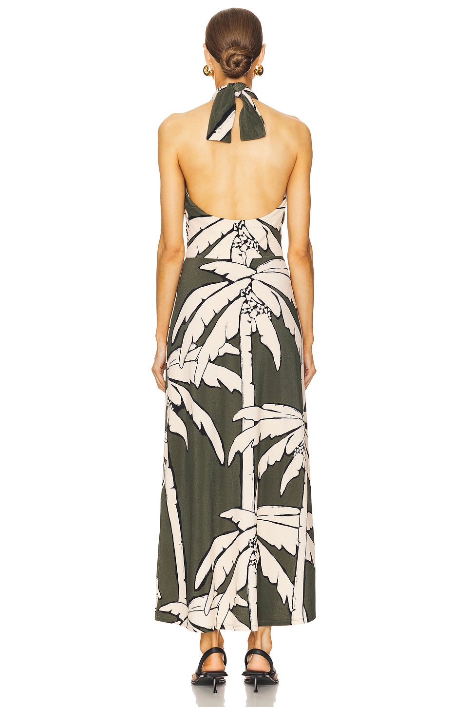Johanna Ortiz Oceanic Mantra Ankle Dress in Salty Palms Green & Ecru |  REVOLVE