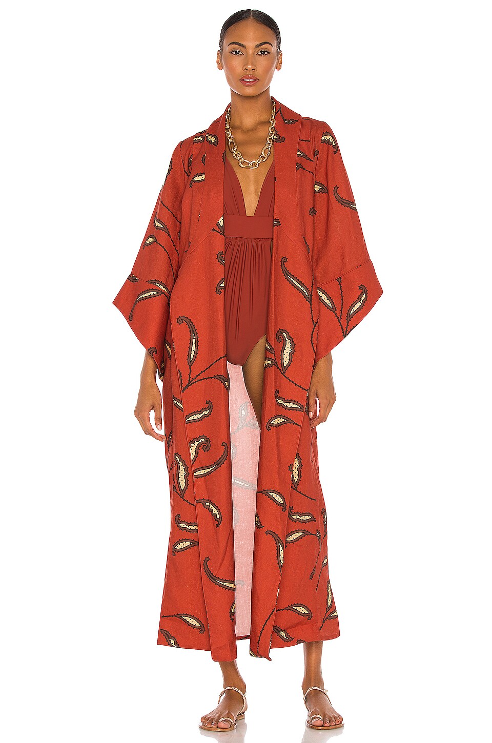 Ortiz Soul Quest Kimono en Caoba Red | REVOLVE