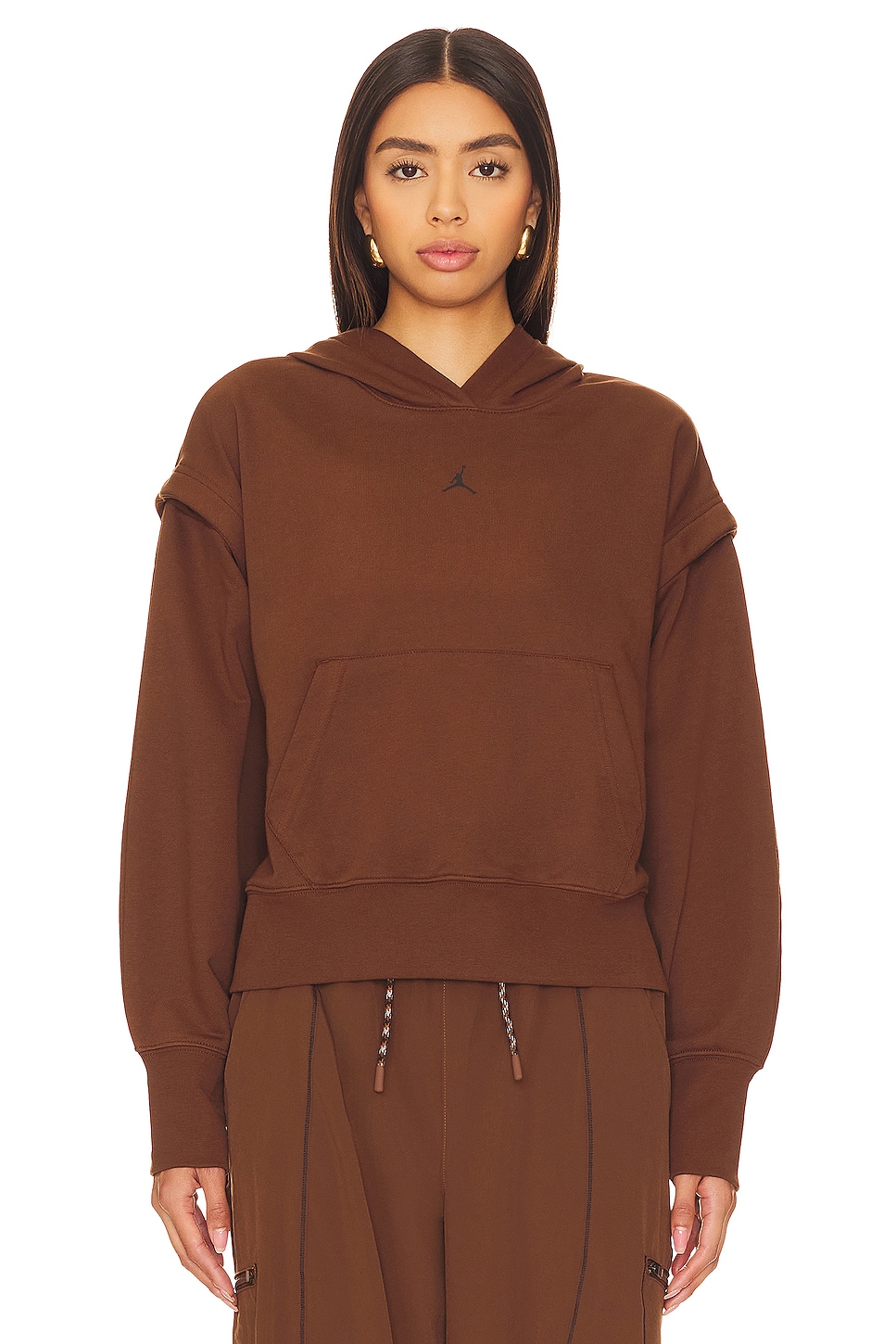 Jordan Sport Fleece Hoodie in Cacao Wow & Black