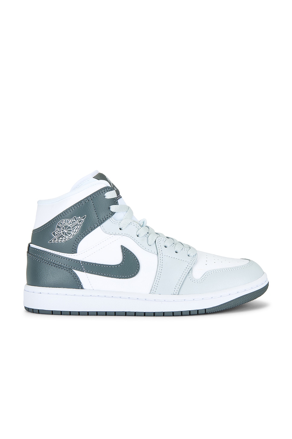 Jordan Air Jordan 1 Mid Sneaker in White, Smoke Grey & Pure  display picture 2