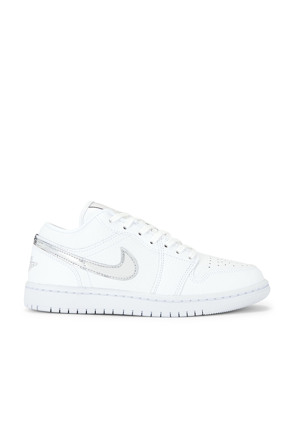 Jordan Air Jordan 1 Low SE Sneaker in White & Metallic Silver