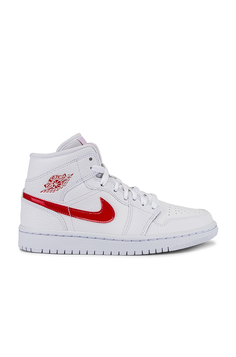 Jordan Air Jordan 1 Mid Sneaker in White & University Red | REVOLVE