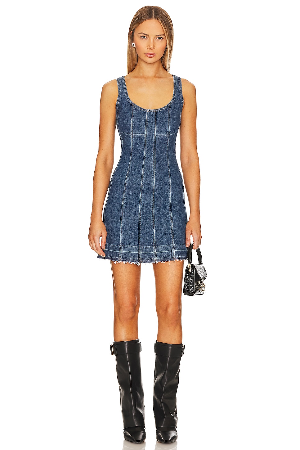 Suzette Dress in French Blue/Optic/Green main image 1