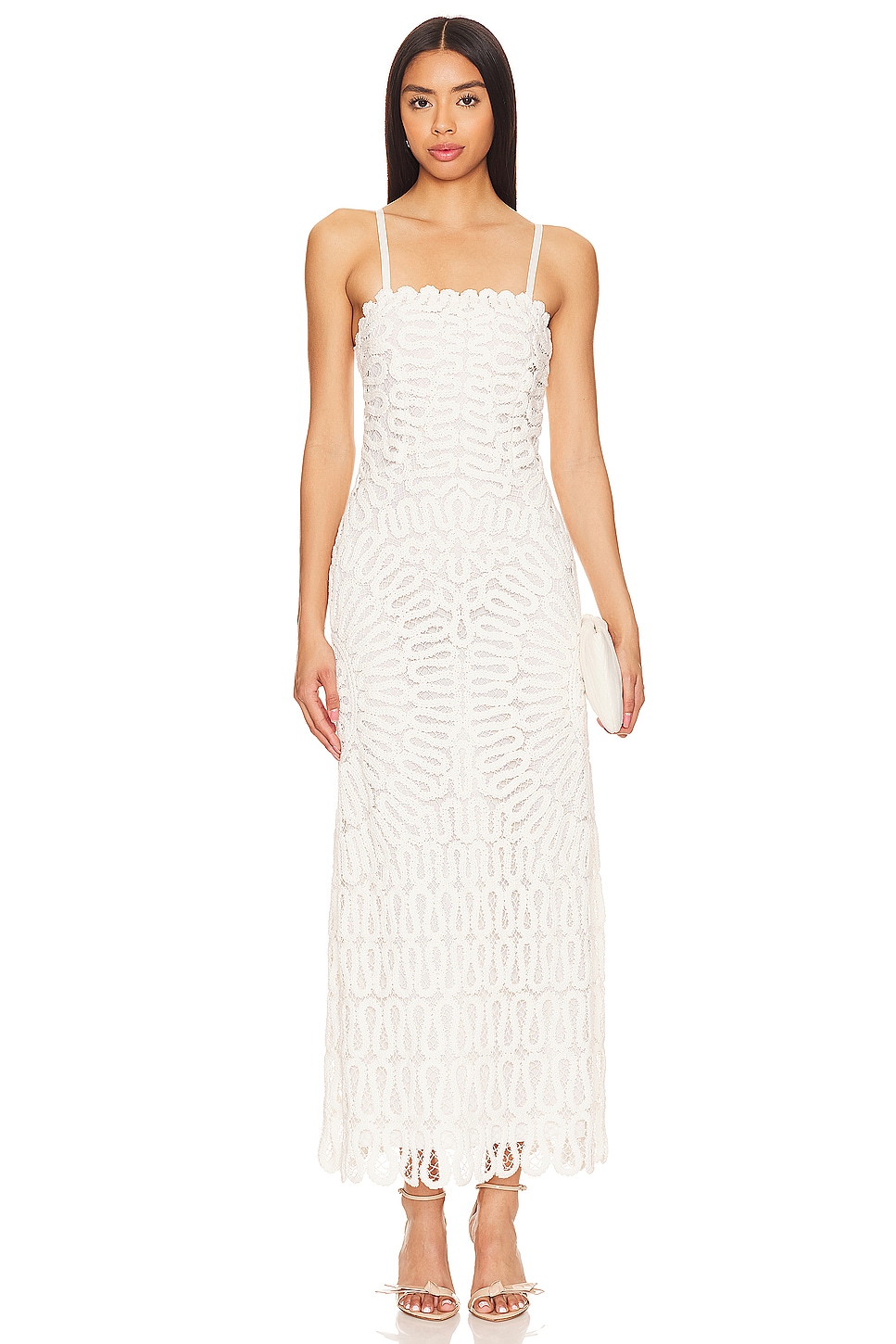 preen lace dress Preen // Blue & White Silk Gwen Floral Dress – VSP Consignment main image 0