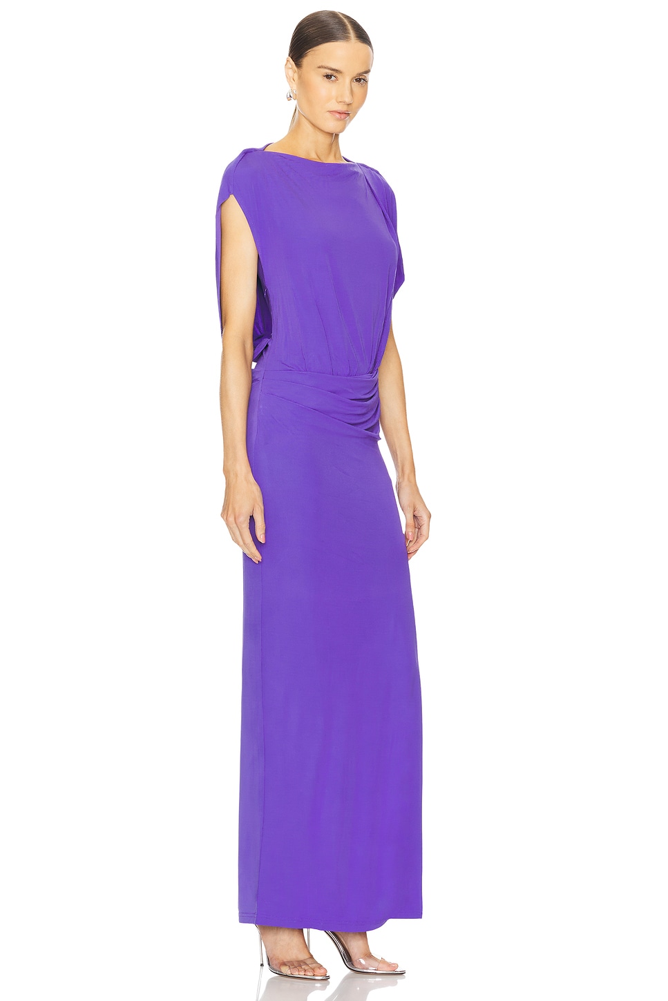 SIMKHAI Hollins Asymmetric Cape Gown thumbnail
