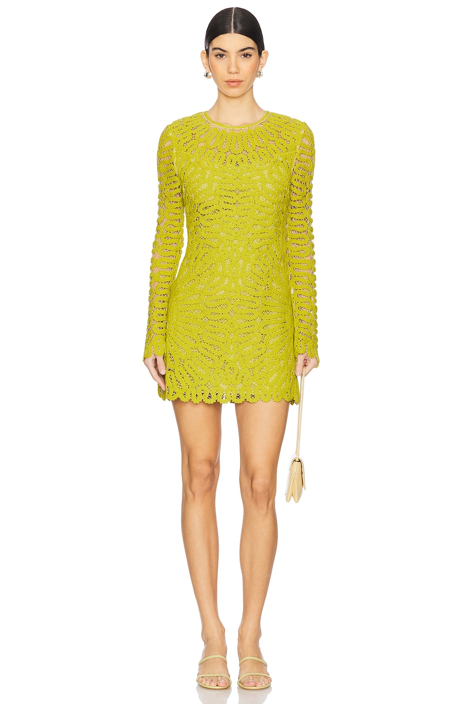 SIMKHAI Mccall Long Sleeve Mini Dress in Yellow Plum Multi | REVOLVE
