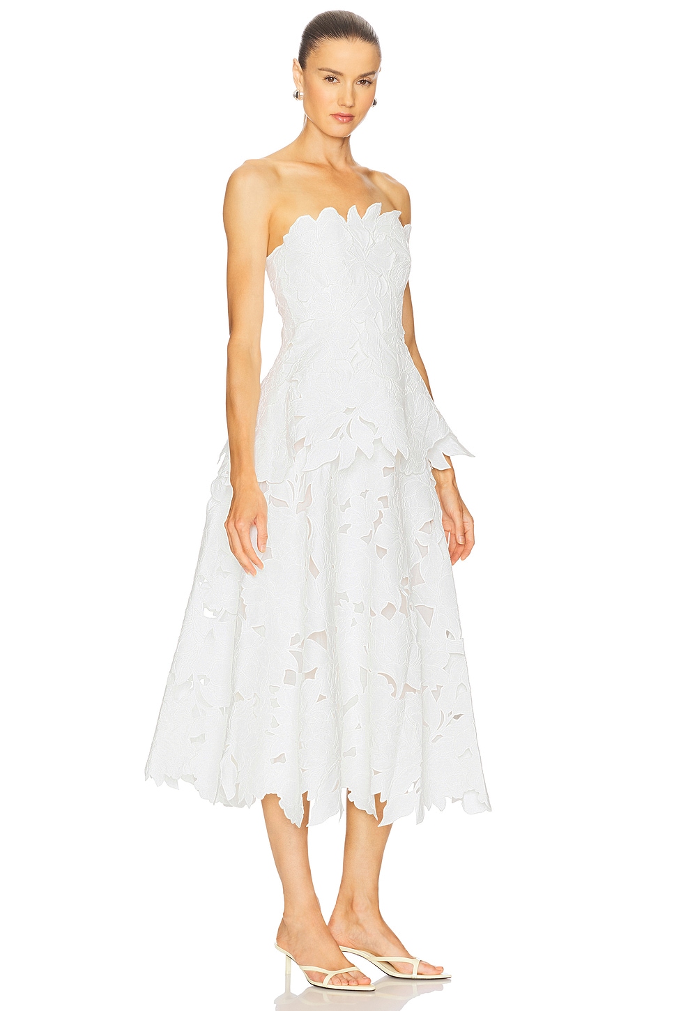 knee length dresses for ladies AUDREY White Midi Dress With Back Tie | Women's | Sizes S-XL