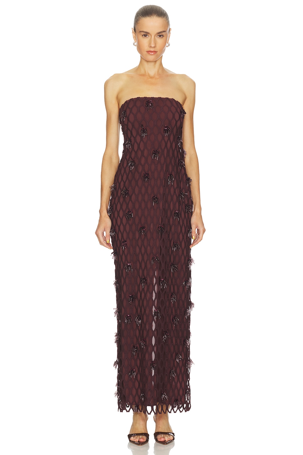 princess polly baby blue dress SIMKHAI Hathaway Midi Dress in Cranberry