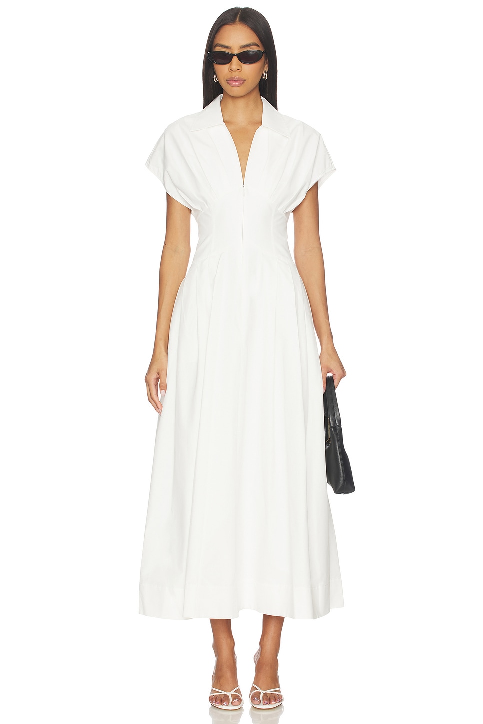 wrap midi dress formal Faux Wrap Midi Dress