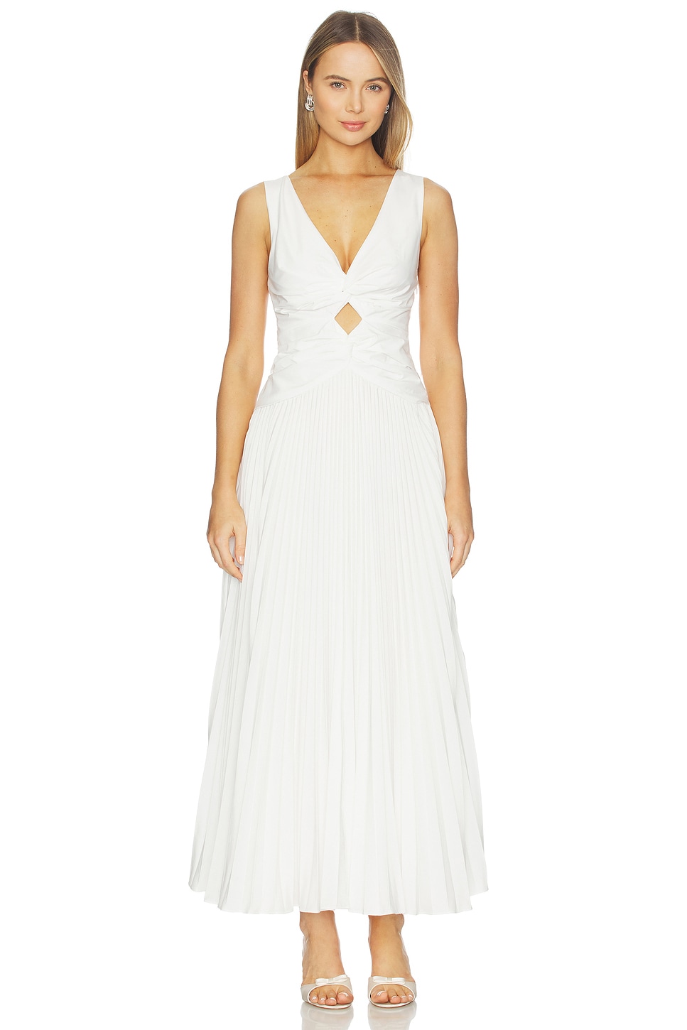 SIMKHAI Vivianne Cotton Dress in White | REVOLVE