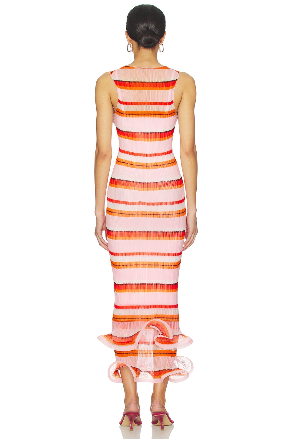 shannon 3d floral midi dress in white Shannon 3D Floral Midi Dress